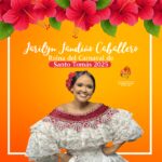 La abogada y e integrante de grupo folclórico Jarylin Fandiño Caballero, reina del carnaval de Santo Tomás